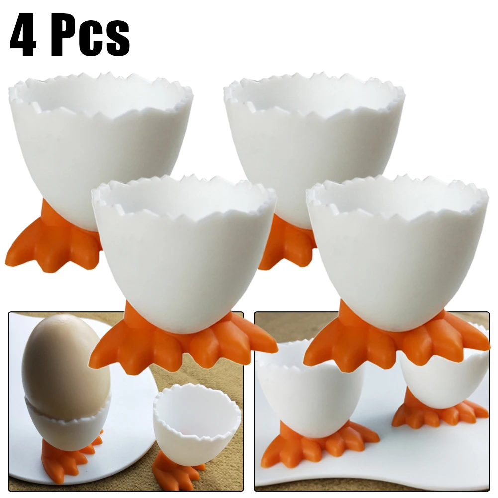 

4pcs Egg Trays Egg Cup Breakfast Rack Creative Gifts Household Cartoon Tableware Egg Cups Children Kitchen Utensils