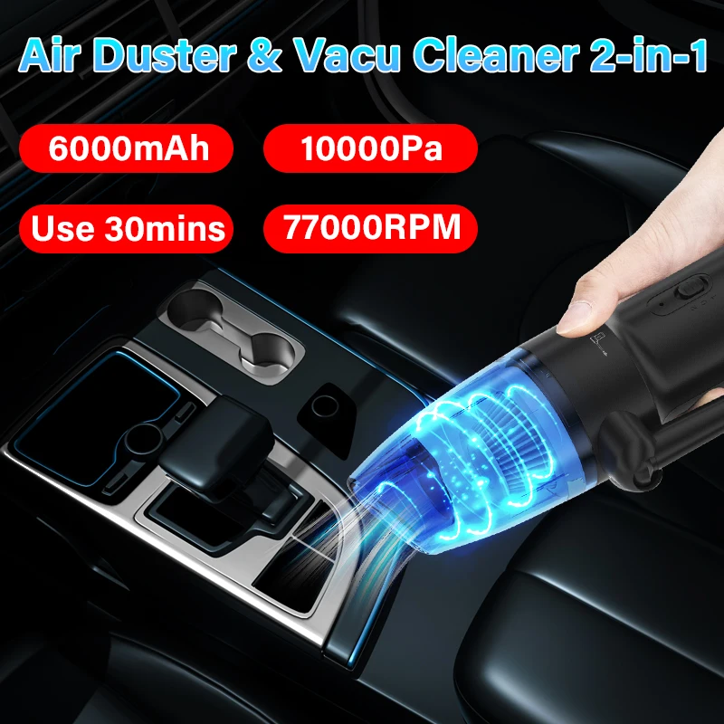 Handheld Air Duster Vacuum Cleaner for Car Mini Electric Air Blower for PC Rechargeable Kyeboard Compressed Cleaner
