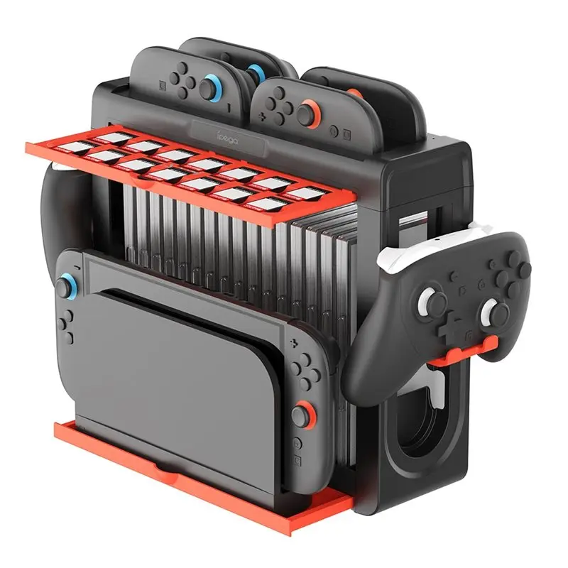Фото Ipega PG-SW2027 для Switch 1/2: Органайзер-док с 8 слотами для контроллеров Joy-Con, Pro Controller и хранения игр, стойка для хранения №2