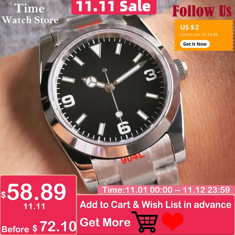 Pаспродажа Часы мужские стерильные PT5000 NH35A Miyota8215, автоматические мужские часы T 36 мм или 39 мм, браслет с устрицей, сапфировым стеклом, светящийся черный ...