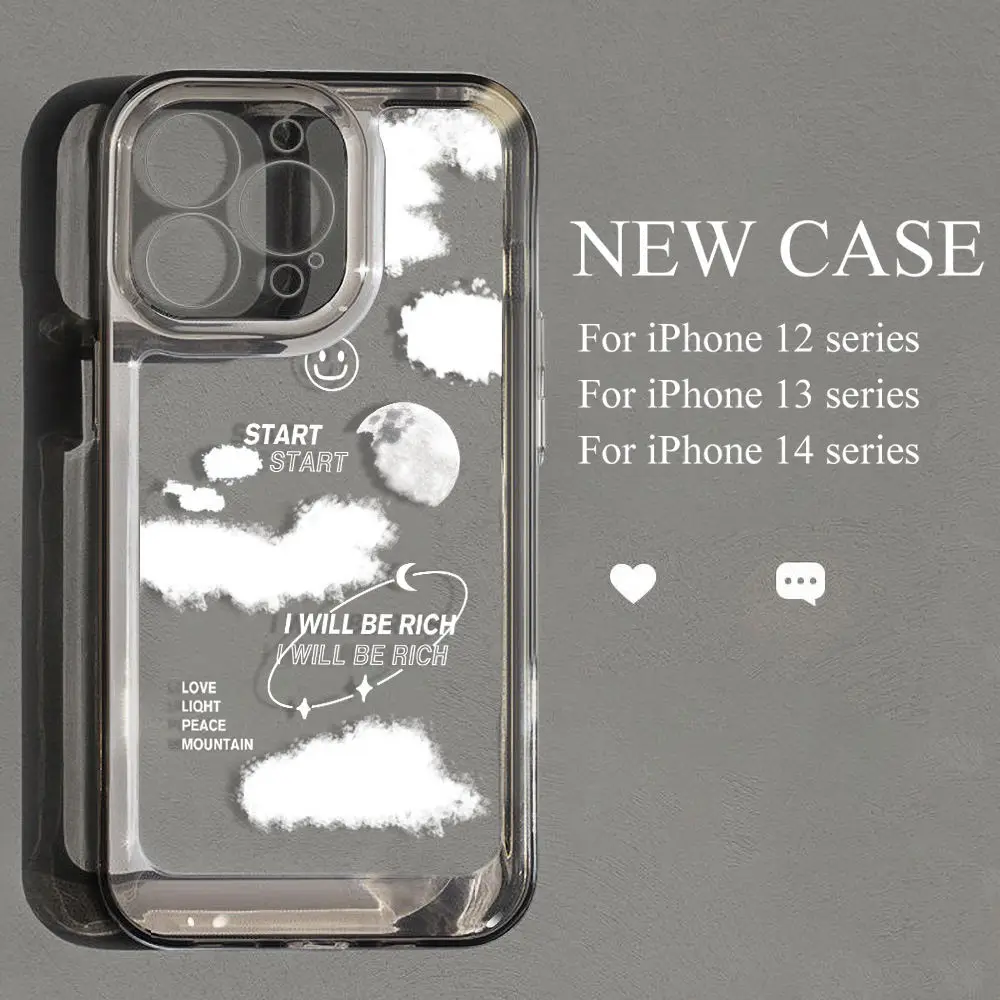 

Cloud lens precision hole - soft shell Phone Case For iphone 14 13 12 11 Pro Max X XR XSMAX 7 8 Plus SE TPU Case Cover