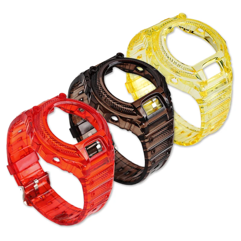 Встроенный ремешок SJelly для Casio DW-6900 series модифицированные прозрачные женские часы