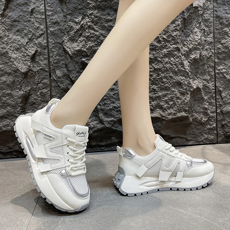 Женские Спортивные Кроссовки С Серебряной Сеткой