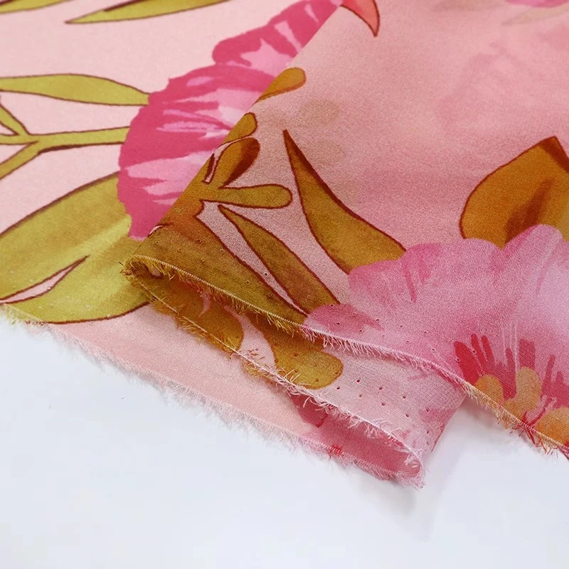 Модное новое розовое платье-рубашка из 100% шелковой ткани Роскошная ткань класса