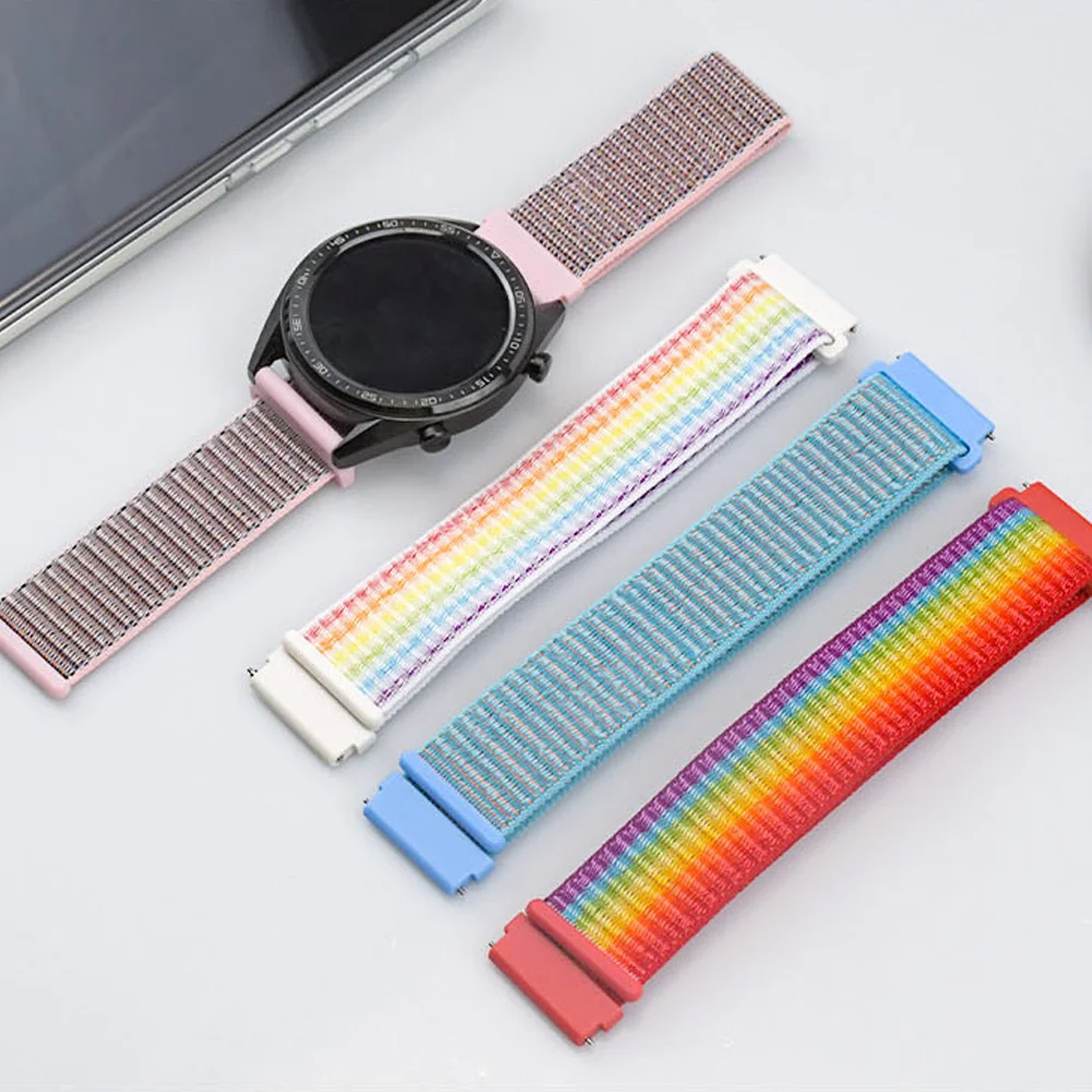 Band For Samsung Galaxy Watch 4/5/6 classic/5 Pro 45mm 47mm 43mm 44mm Nylon loop correa Bracelet Huawei GT 2e 3 strap 22mm 20mm