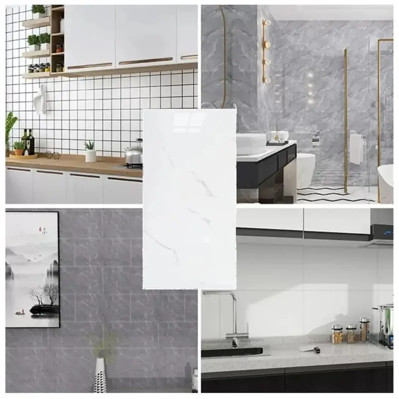 Фото Самоклеящиеся наклейки для плитки DTA4-Marble, 10 шт., водонепроницаемые, 30 см x 60 см, наклейки для пола, для кухни, ванной комнаты, стены №4