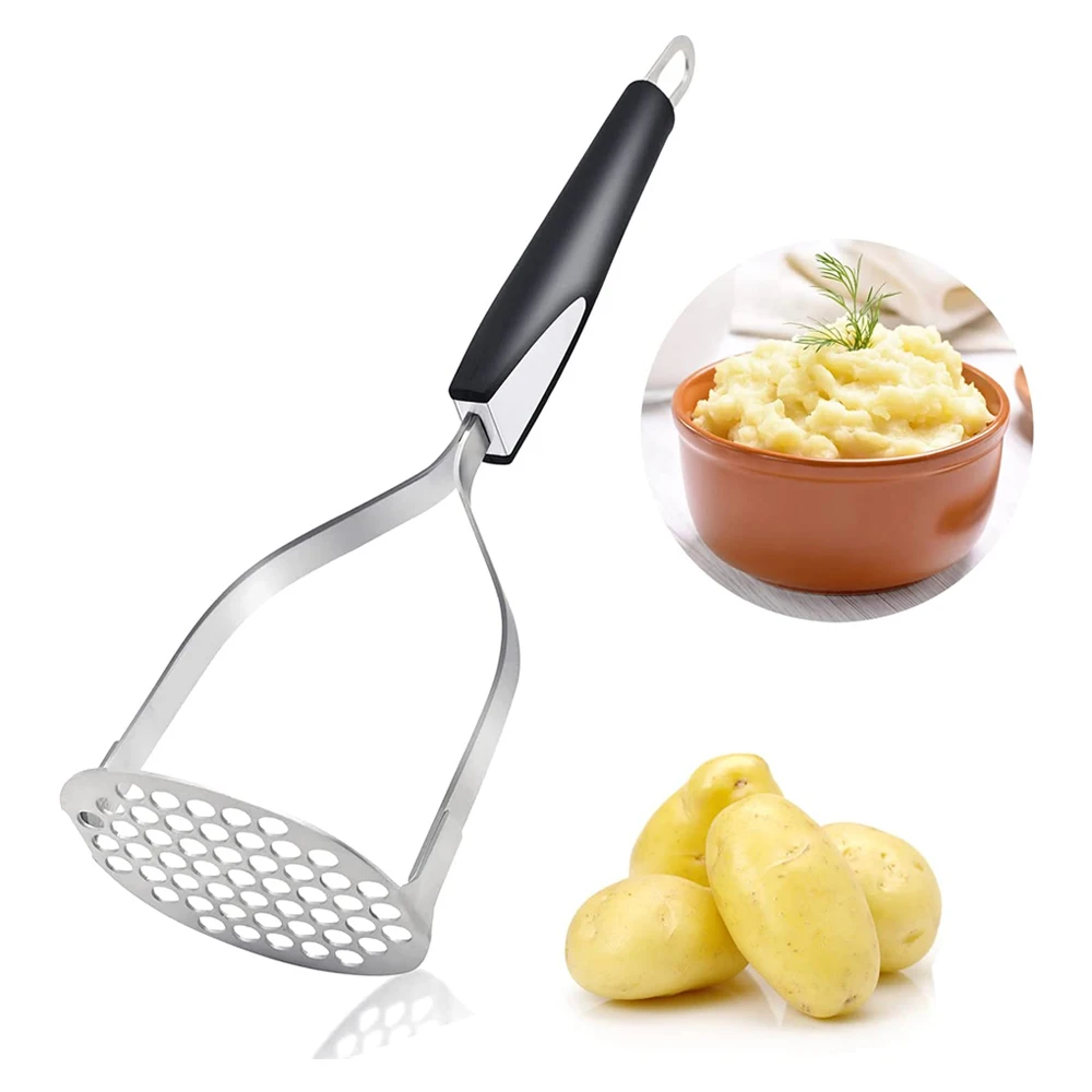 

Potato Mashers Stainless Steel Heavy Duty Kitchen for Bean Avocado Fruit Easy to Clean Kitchen Accessories Tools Gadgets 1PC