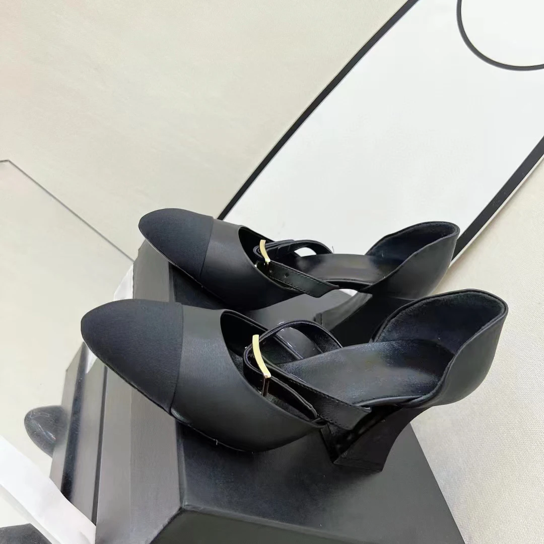 

Ollymurs summer new leather super versatile fashion women's heels