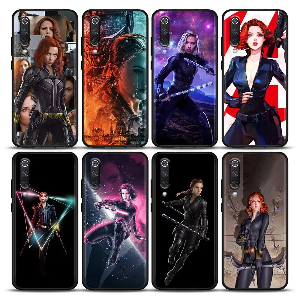 

Phone Case for Xiaomi Mi A2 8 9 SE 9T 10 10T 10S CC9 E Note 10 Lite Pro 5G Soft Silicone Case Cover Sexy Cool Black Widow