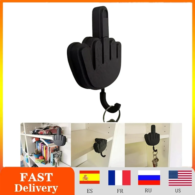 

Выдвижной крючок на средний палец, вешалка для ключей, держатель, самоклеящиеся дверные настенные крючки, крючки для комнаты, бытовой Орган...