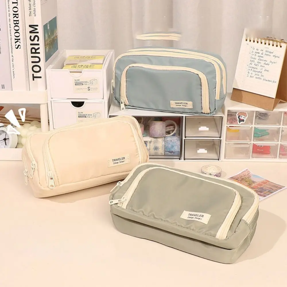 

Fashion Pencil Bag Large Capacity Pencil Bag Aesthetic Pen Case Girl Korean Stationery Holder Bag Children Pen Case Students