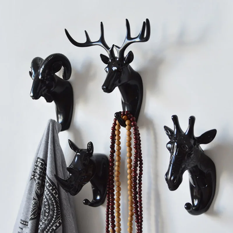

Wall Hanging Hook Vintage Deer Head Antlers Hanging Clothes Hat Scarf Antler Hanger Western European Wall Decoration
