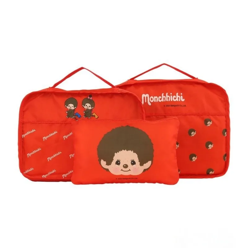 Фото Набор из 3-х сумок Monchhichi: портативные дорожные сумки для хранения одежды и одеял, органайзеры, подарочная упаковка №2
