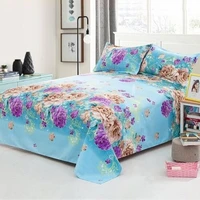 hot sale floral birds bed sheet 100 cotton mattress protector cover flat sheet 1pcs soft bedclothes twin full queen king size