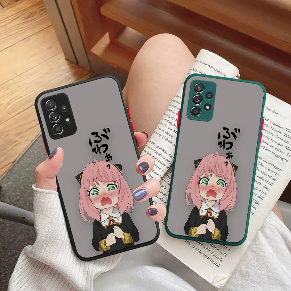 

Anya Spy X Family Funny Matte Case For Samsung A73 A72 A53 A33 A70 A52 A51 A50 A42 A32 A31 A30 A22 A21S A12 A10S A10 5G TPU Case