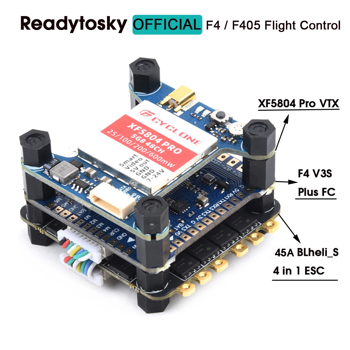 Control de vuelo 45A 4 en 1 ESC y F4 V3S Plus / F405 F4 V1.1/XF5804 PRO 48CH para FPV RC Racer Freestyle Drone