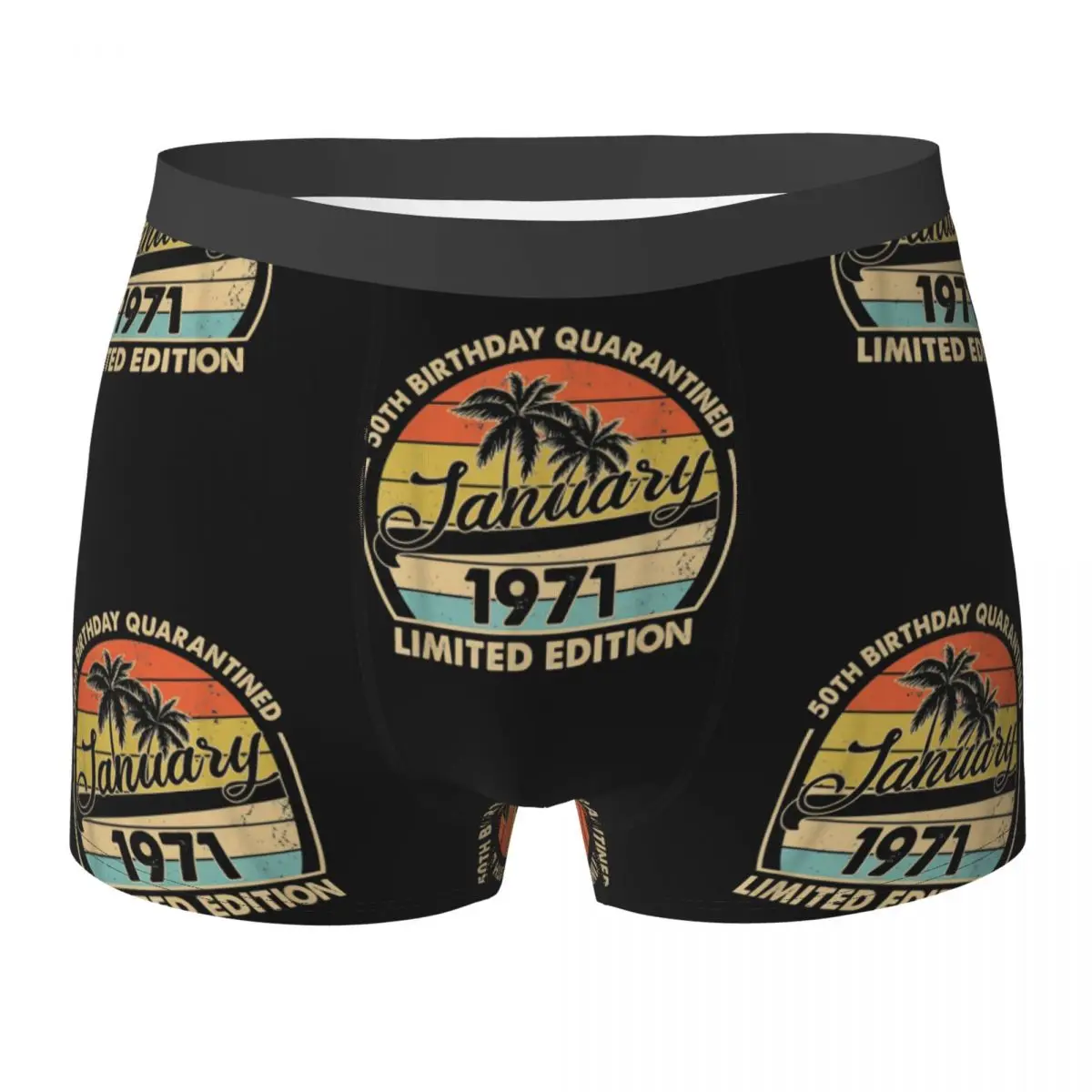 

1971 Limited Edition 50th Birthday Underwear Meaning 3D Pouch Trenky Boxer Shorts Print Boxer Brief Comfortable Male Underpants