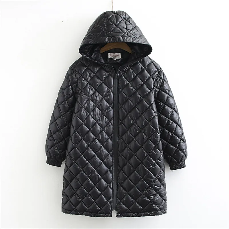 

Fashion Winter Women Padded Jacket Plus Size Thick Hooded Down Cotton Solid Color Coat Women New Casual Warm Long Sleeve Jacket