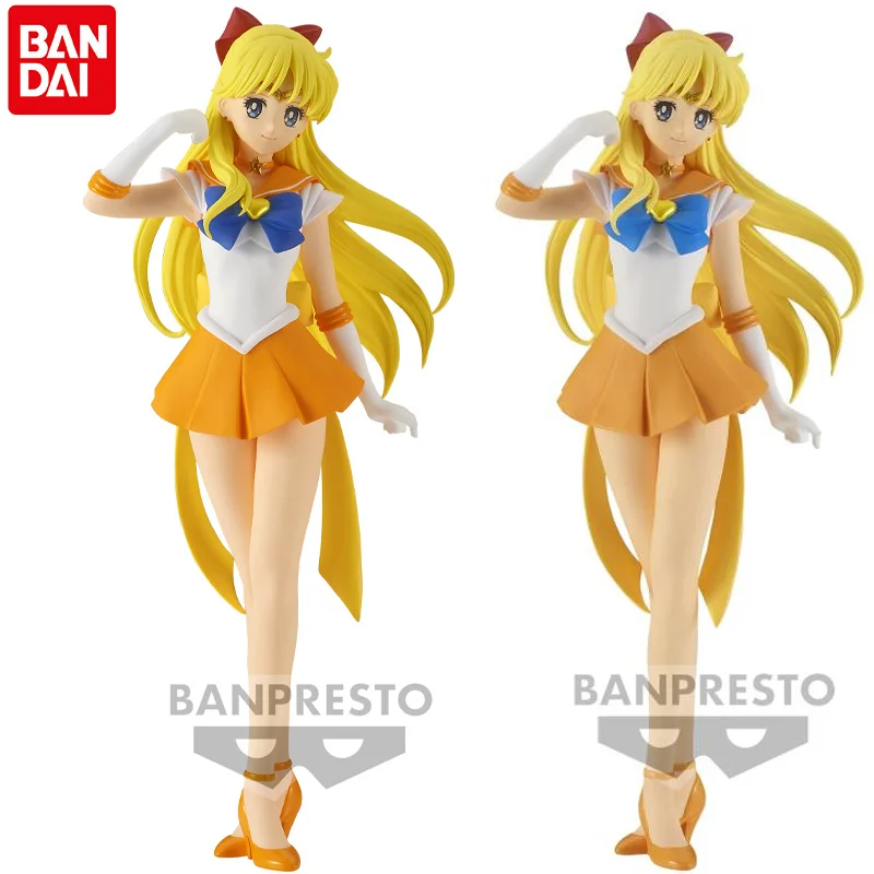 

Original Bandai Sailor Moon Eternal Super Sailor Venus Figure Ver Glitter Glamours Anime Action Model Collectible Toys Gift