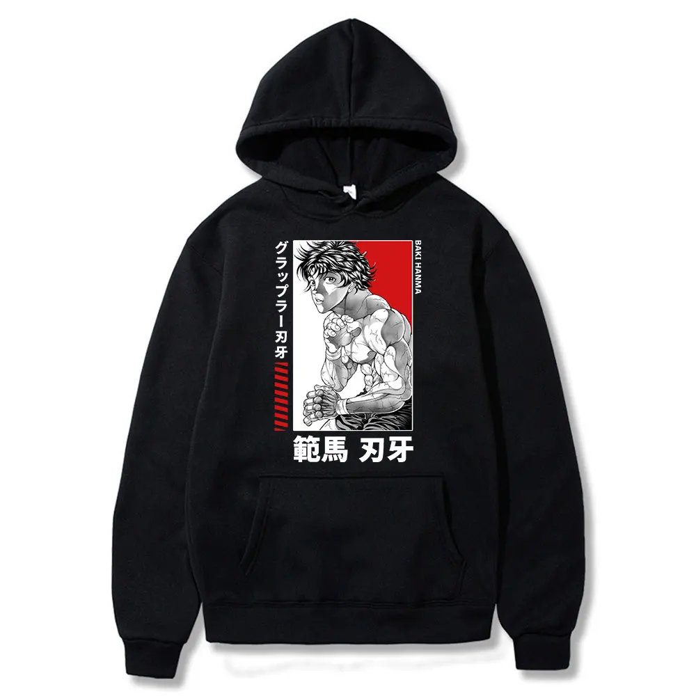 

Baki The Grappler Anime Hoodie Yujiro Hanma Long Sleeve Casual Men Cotton Oversized Sweatshirts Hoody Classic Manga Pullovers