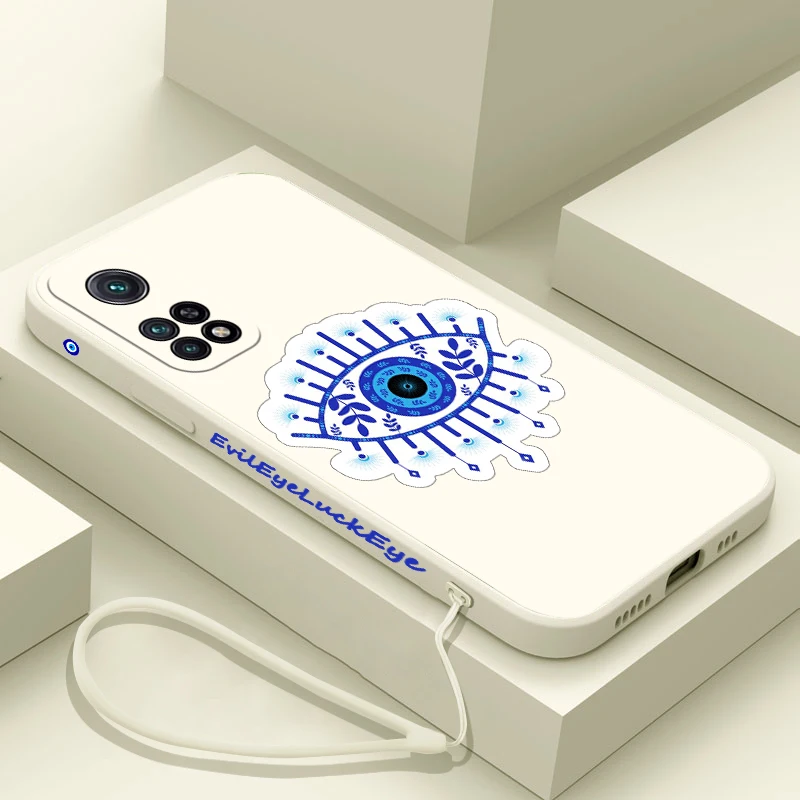 

Evil Eye Luck Eye Phone Case For Xiaomi Redmi Note 12 11 11T 10 10S 9 Pro Plus 10C 9A 9C 9T K40 K50 K60 4G 5G With Hand Strap