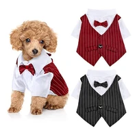 dog shirt pet small dog clothes stylish suit bow tie wedding shirt costume formal tuxedo with bow tie puppy cat bulldog clothing