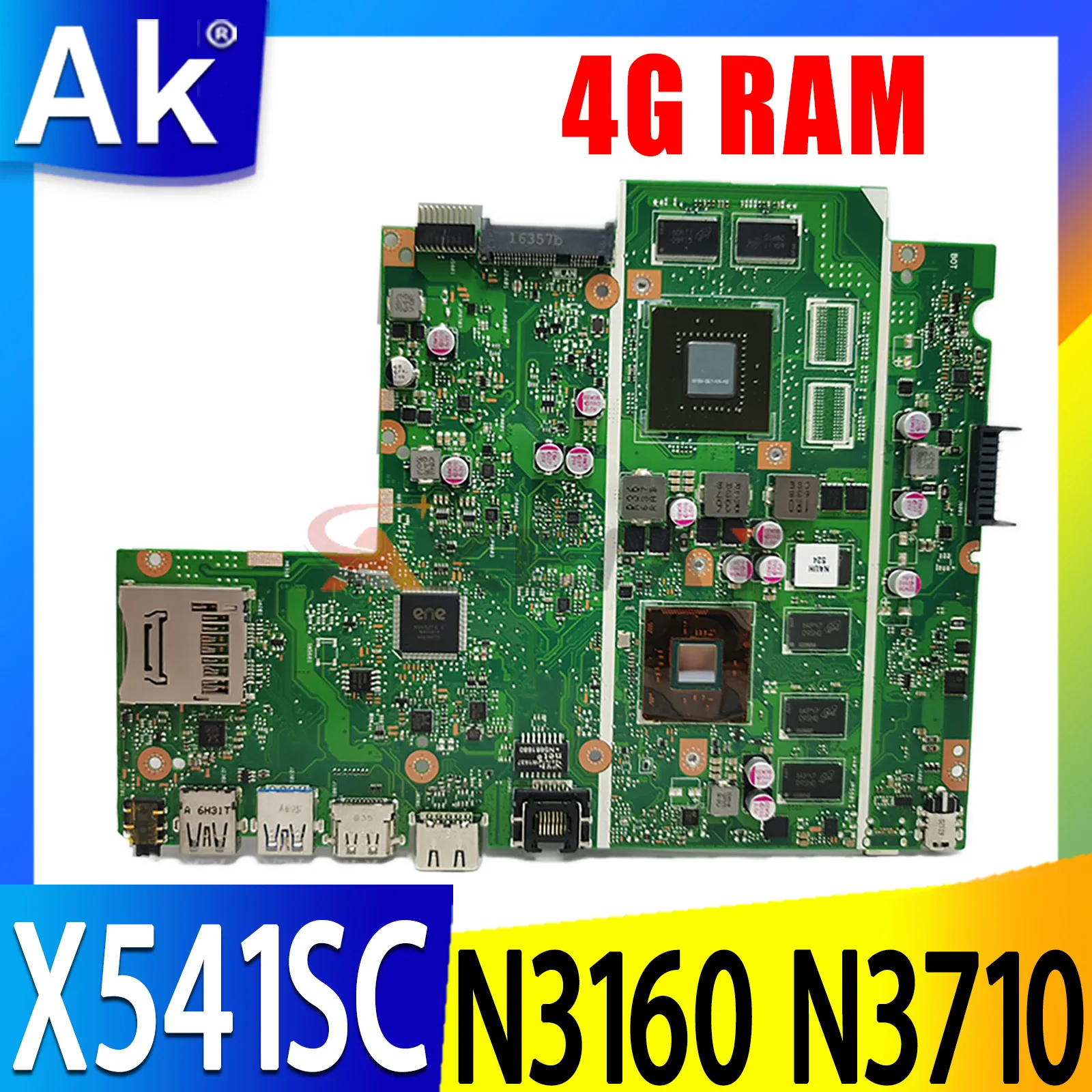 Материнская плата X541SC для ноутбука Asus X541S D541SC материнская плата для ноутбука N3050 N3060 N3150 N3160 N3700 N3710 CPU 4 Гб RAM GT810M