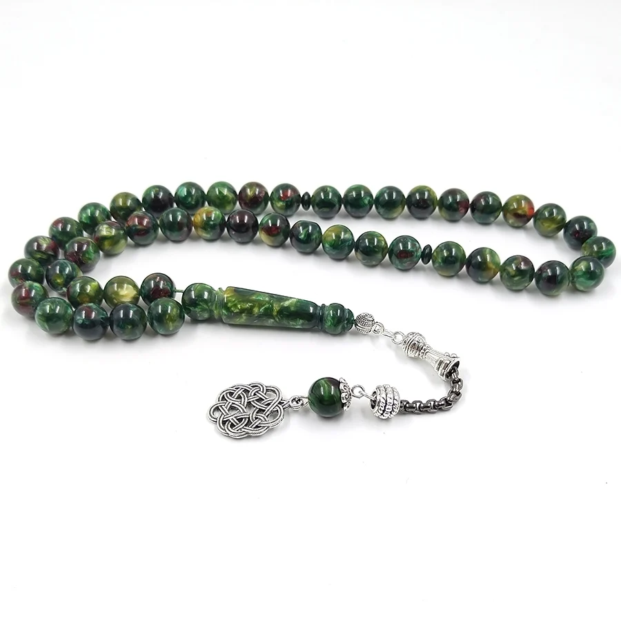 Tasbih зеленый цвет смолы мусульманский мужской фотобраслет Арабские Ювелирные