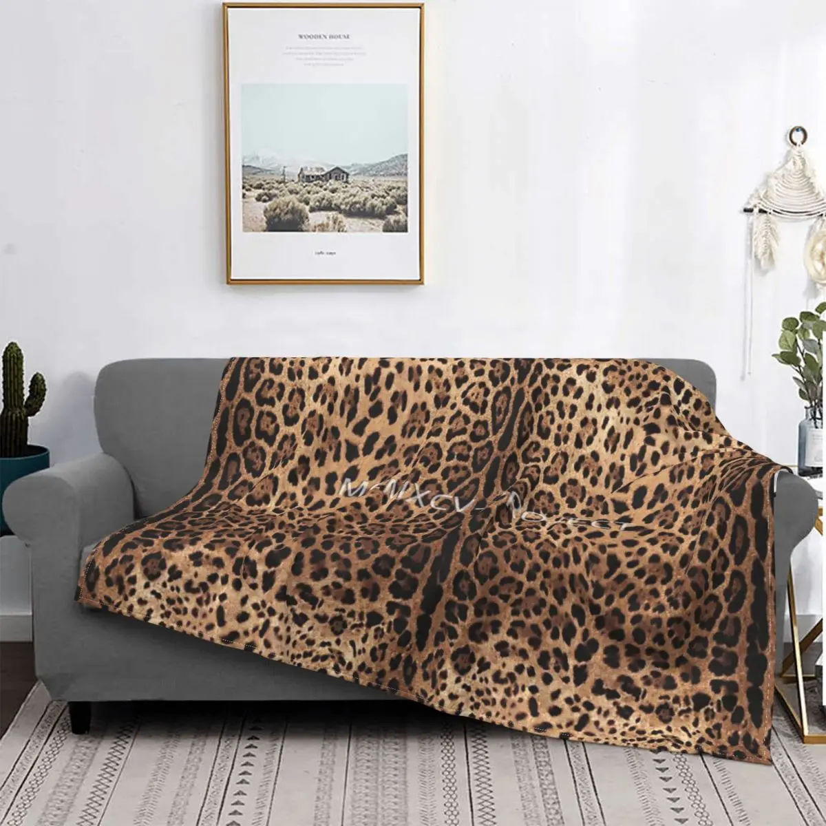 

Leopard Print Skin Throw Blanket Retro Comfortable Camping Multi Style