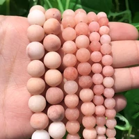 natural stone pink aventurine frosted beads matte round loose beads for jewelry making fit diy bracelet necklace 4 6 8 10 mm