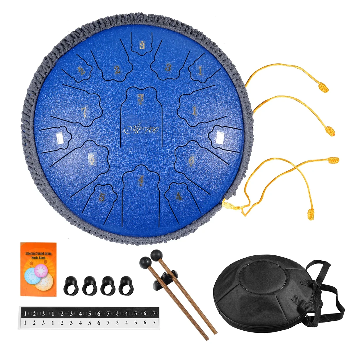 Барабан с язычком Handpan 14 дюймов 15 нот качественный стальной язычок основной