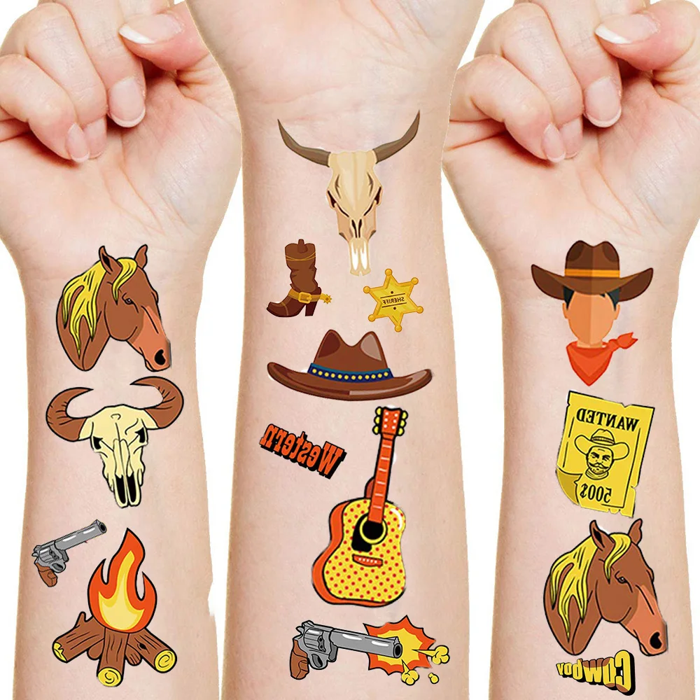 

6Pcs Horse Temporary Tattoos Stickers Kids Birthday Party Supplies Favors Gifts Decorations Girls Boys Classroom School