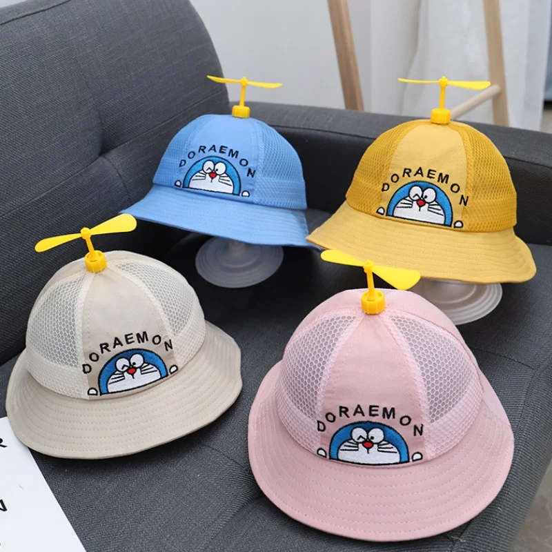 Панама Doraemon с милым мультяшным аниме детская пляжная шапка Круглая Шапка из