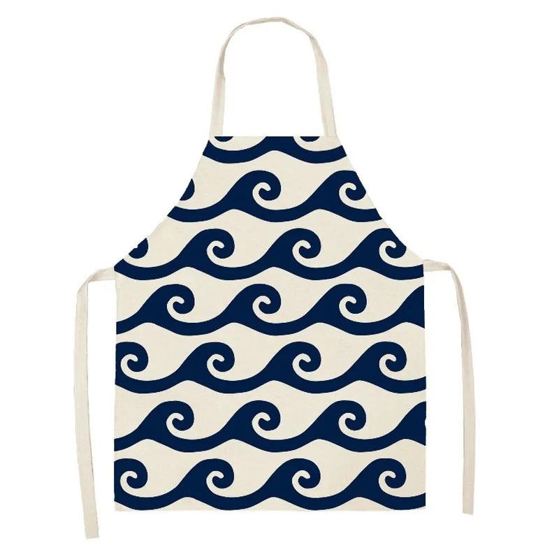 Кухонный Фартук без рукавов с геометрическим узором хлопково-льняной нагрудник