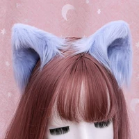 cute furry animal ears hairpin headwear ear clip cosplay soft girl plush detachable cat ear lolita hair accessory props