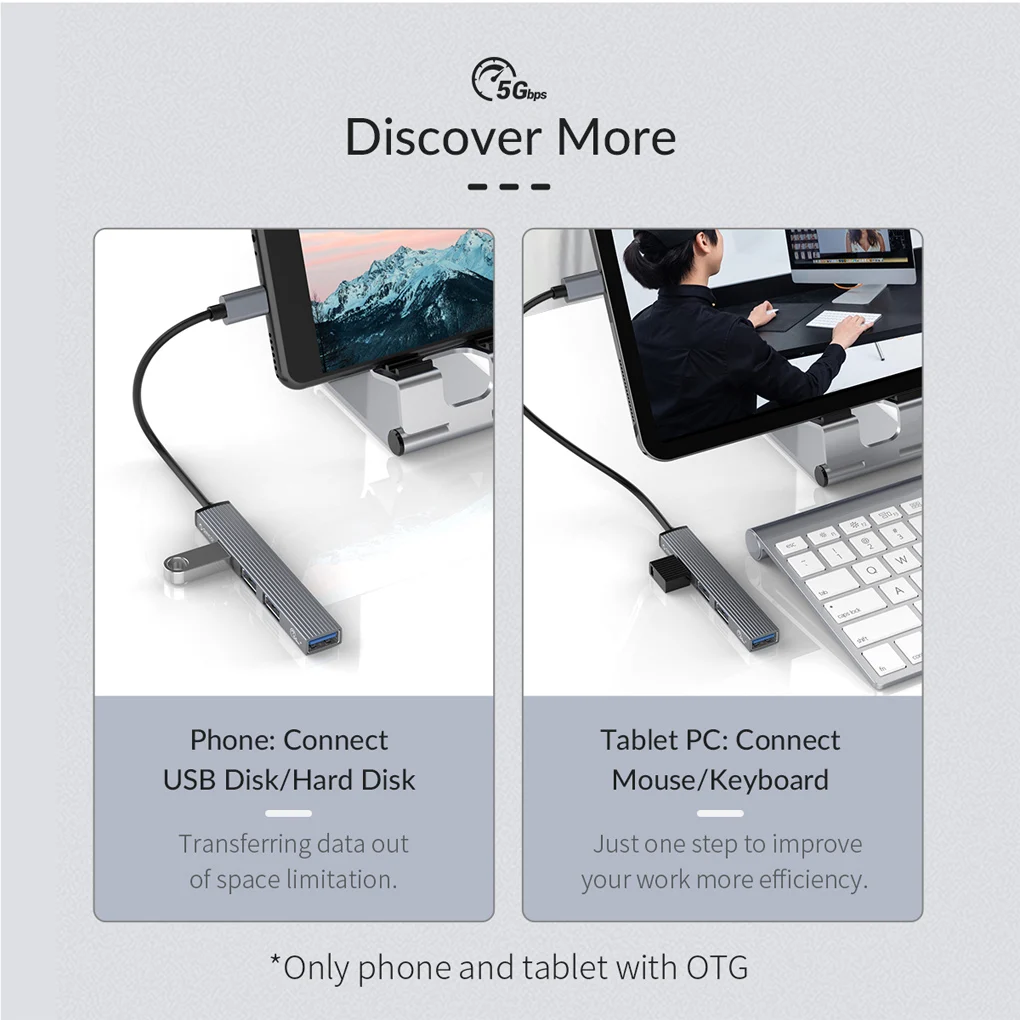 

ORICO Type-C USB Hub Adapter Multiport High Speed Expander Computer