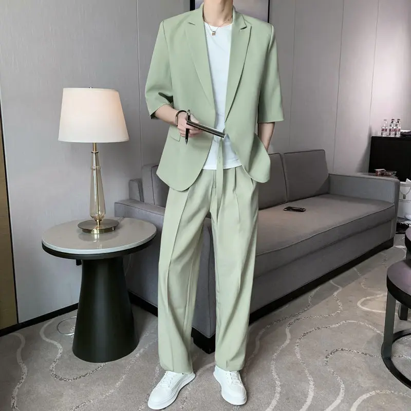 

2022 Summer New Light Luxury Fashion Loose New Suit Men Comfortable Casual Suit Korean Version Suit Jacket Boutique Clothing