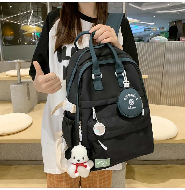 

Новинка 2023, кавайная водонепроницаемая сумка для книг для девочек, Женская дорожная трендовая школьная сумка, женские милые нейлоновые рюкзаки для ноутбука для студентов и колледжей