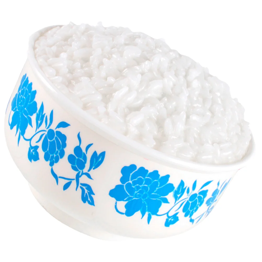 

Steamed Rice Model Fake Ceramic Bowl Cooked Photography Prop Home Decor Props Pretend Play Food Abs Decorative Realistic Toys