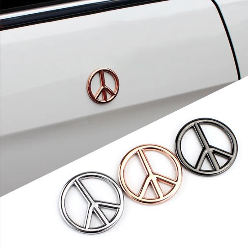 

3d Metal Peace Sign Symbol No War Anti-war Motorcycle Auto Badge Car Accessories Наклейки Для Автомобиля Acessórios Para Carro