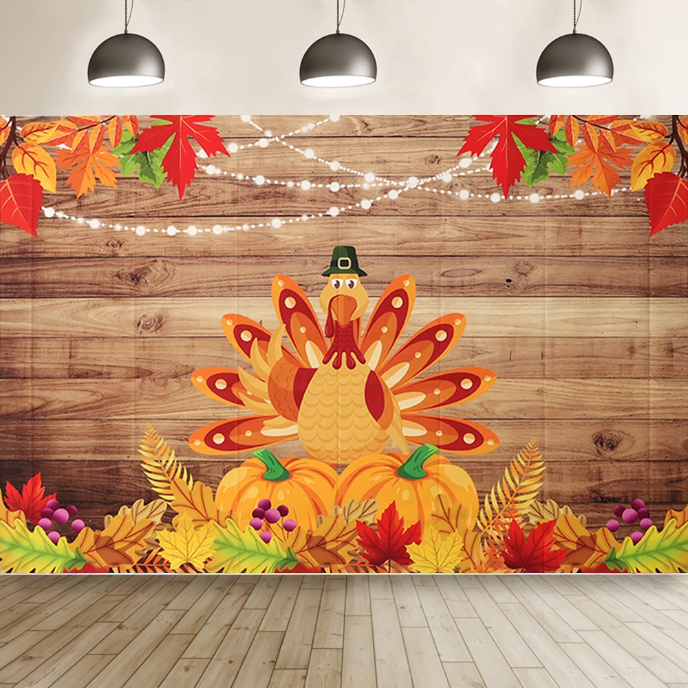Фотофоны 150*100 см с рисунком осенней коллекции кленового листа тыквы