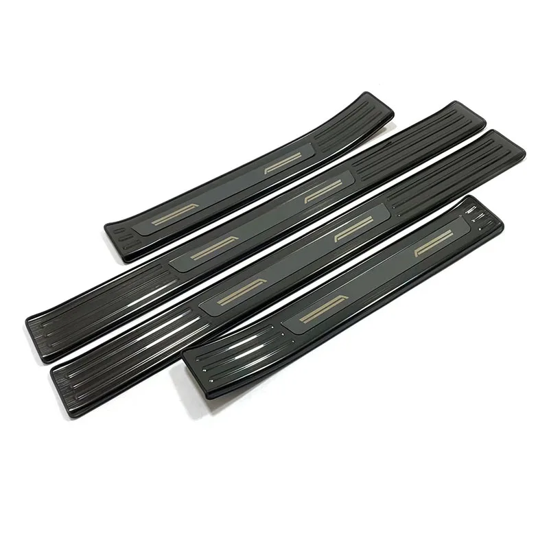 

Black Steel Car Door Sill Scuff Plate Cover Welcome Pedals Trim Stickers Accessories For Honda Civic 11th Gen 2021 2022