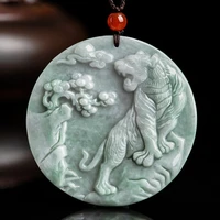 burmese jade tiger pendant natural necklace real vintage pendants gemstones designer talismans jadeite emerald charm jewelry