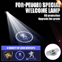 2pcs car door welcome light led logo projector auto accessories decoration for peugeot 407 408 508 rzc new car decorative lamps