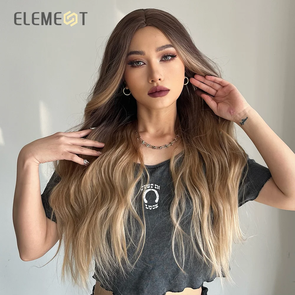 Парик Синтетический ELEMENT длинный волнистый с эффектом омбре Женский жаропрочный