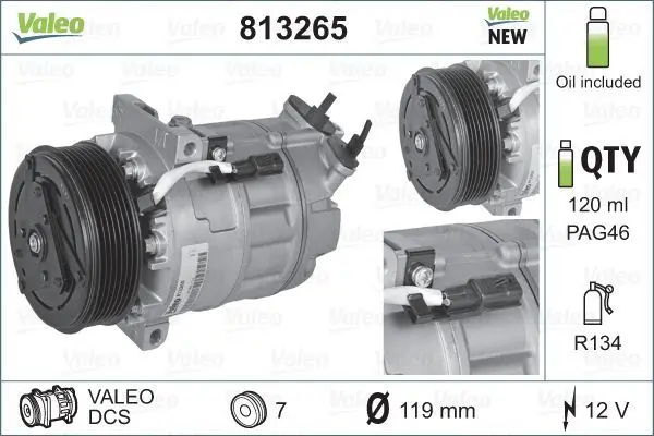 

VALEO 813381 FOR AIR CONDITIONING THE COMPRESSOR CLIO IV 1,2 16V