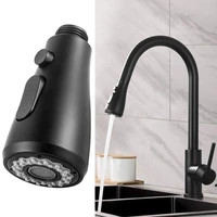 black pull out spray shower head kitchen water tap sprayer replacement shower head abs household faucet nozzle