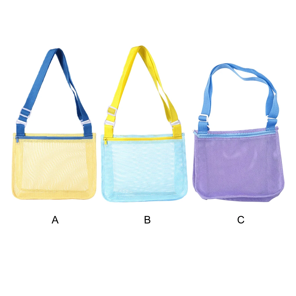 

Convenient And Adjustable Shoulder Designed Beach Toy Mesh Bag Funny Mesh Bag Kids Durable Beach Bag Storage Pool