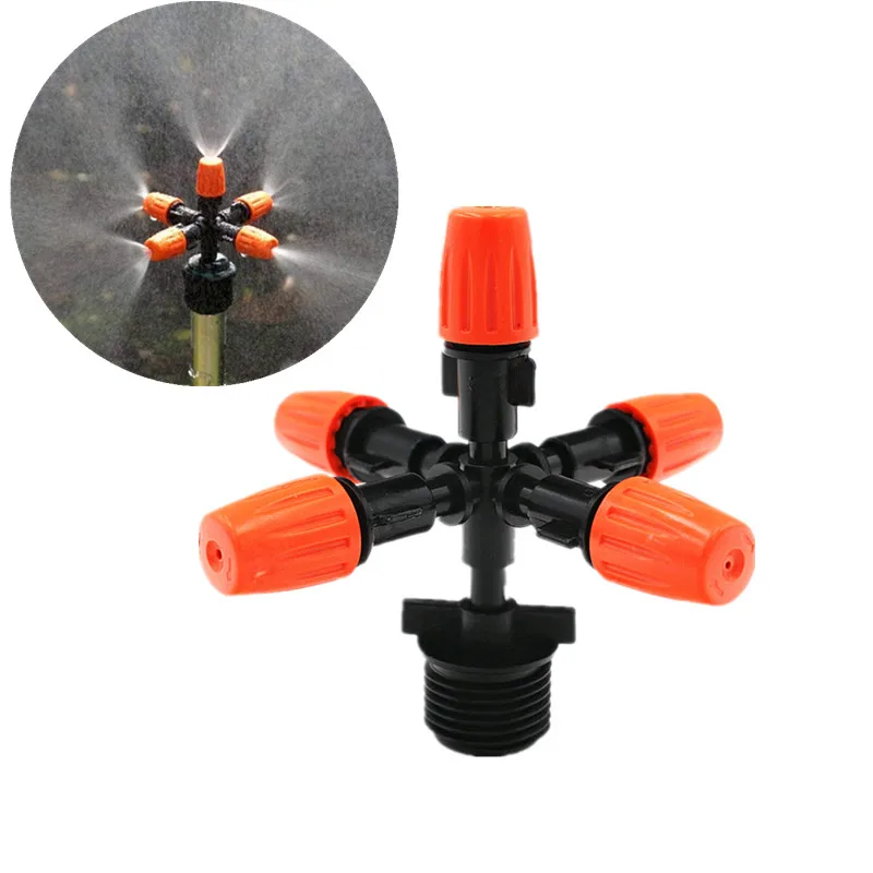 

Five Outlet Atomizing Nozzle Gardening Greenhouse Watering Flowers Water Spray Cooling Dust Removal Micro Misting Sprinkler