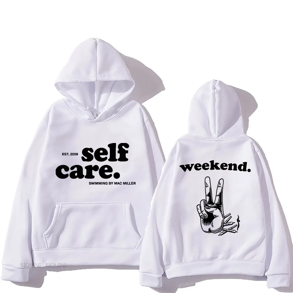 

Macc Miller Self Care Loose The Weekend Hooded Sweatshirts Men Hoodies Fashion Casual Pullovers Y2k Tops Sweatshirts Women Coat